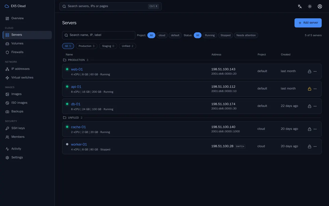 Server list
